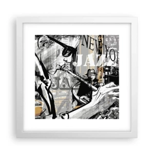Plakat w białej ramie - W rytmie Nowego Jorku - 30x30 cm