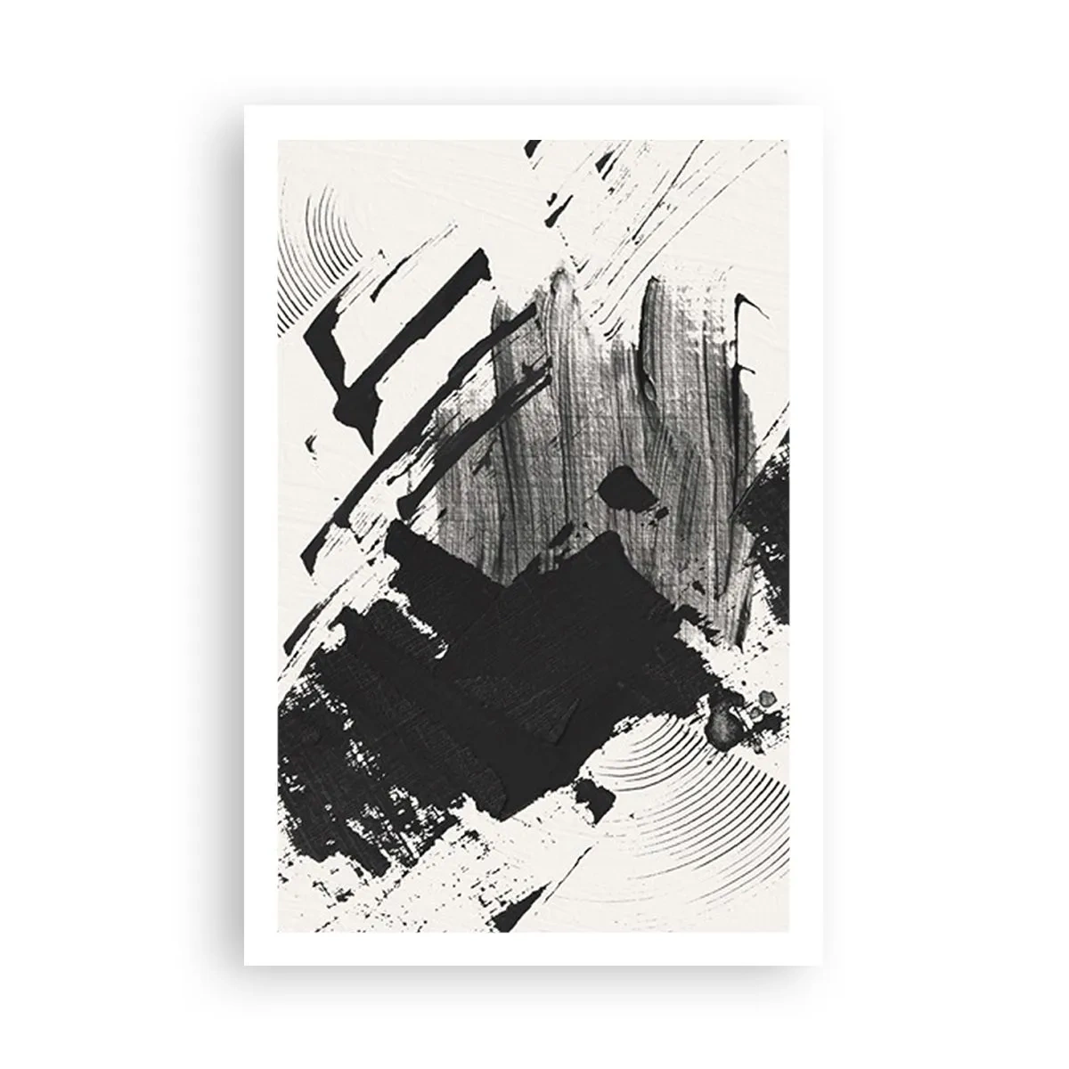 Plakat - Abstrakcja – ekspresja czerni - 61x91 cm