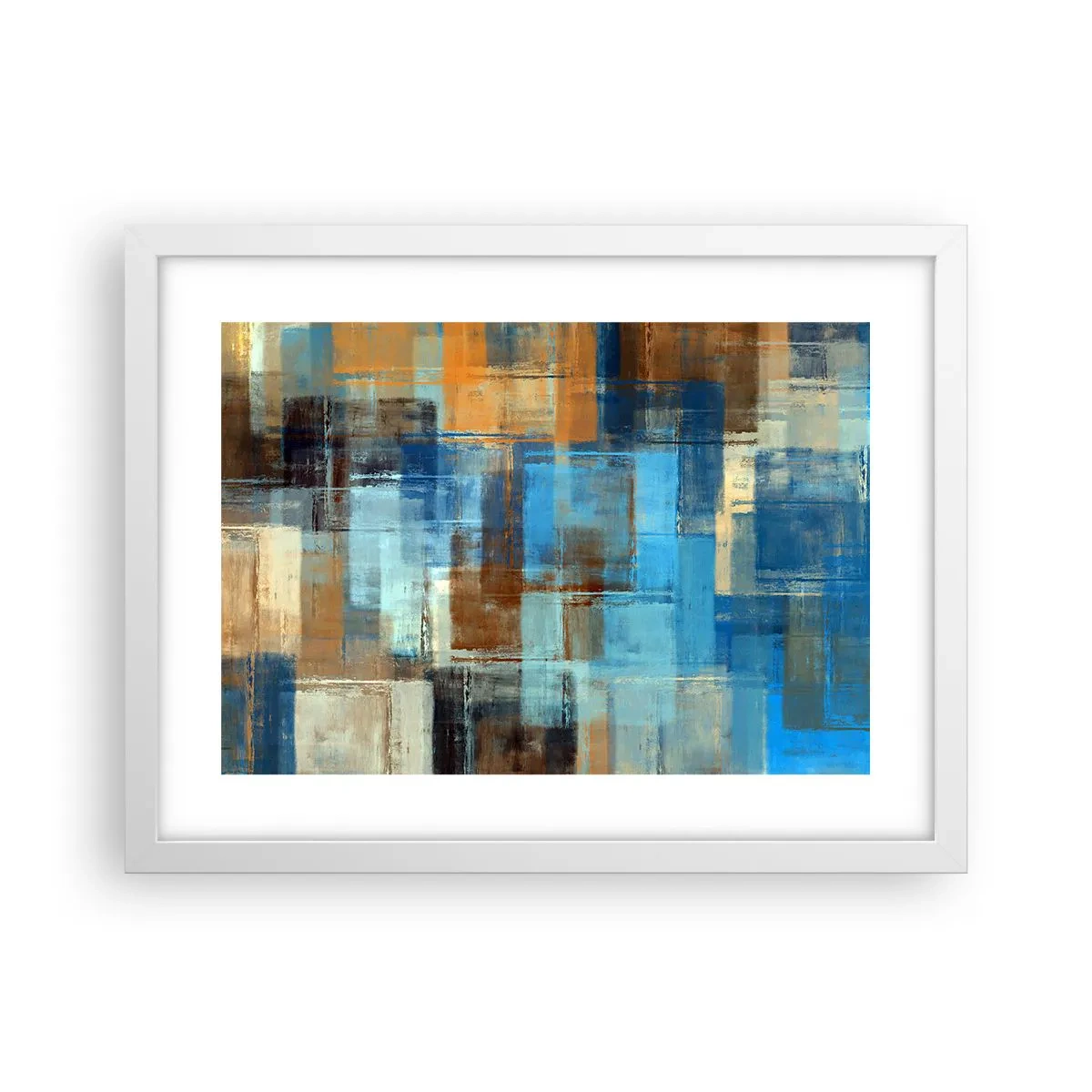 Plakat w białej ramie - Przez błękitną zasłonę - 40x30 cm