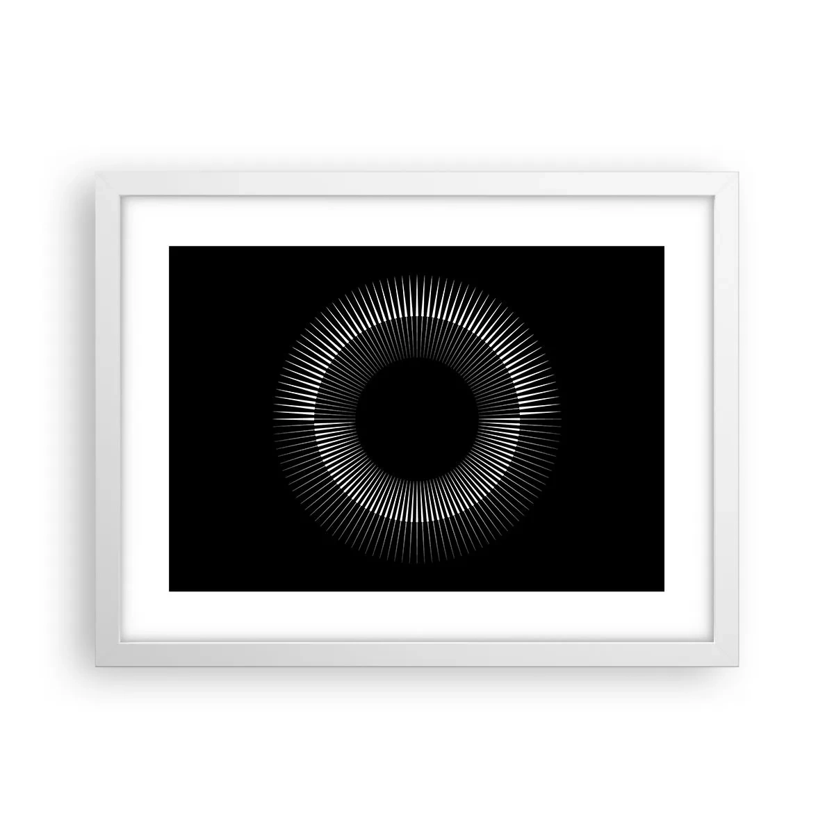 Plakat w białej ramie - Czarne Słońce - 40x30 cm