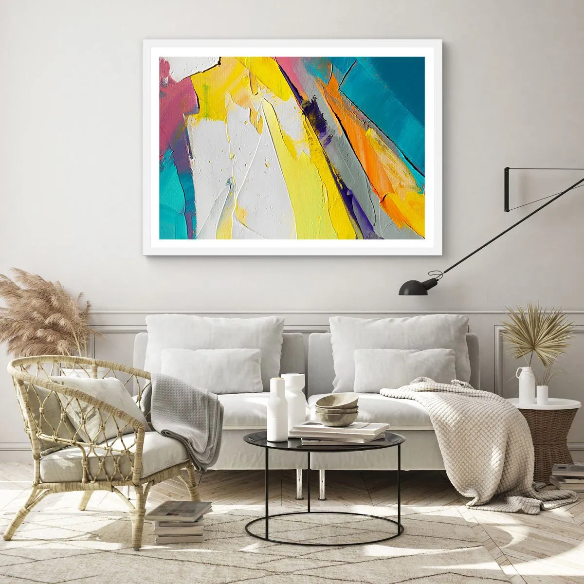 Plakat w białej ramie - Anatomia światła - 100x70 cm