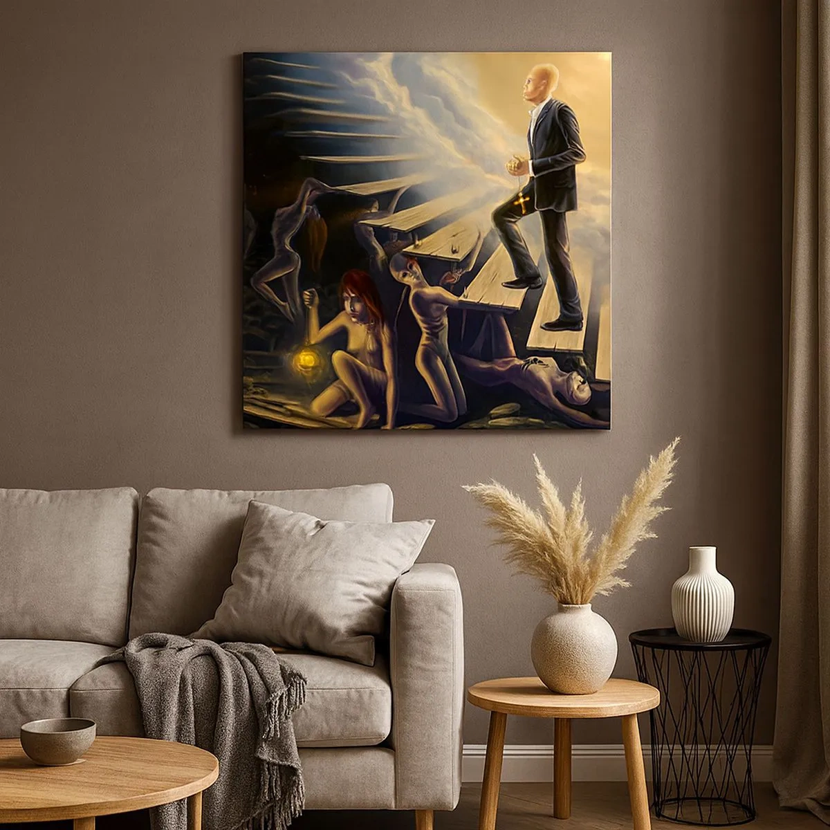 Obraz na płótnie - Dantejska wędrówka ku światłu - 30x30 cm