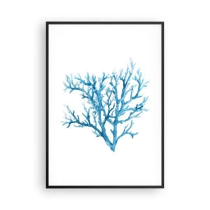 Plakat w czarnej ramie - Morski filigran - 70x100 cm
