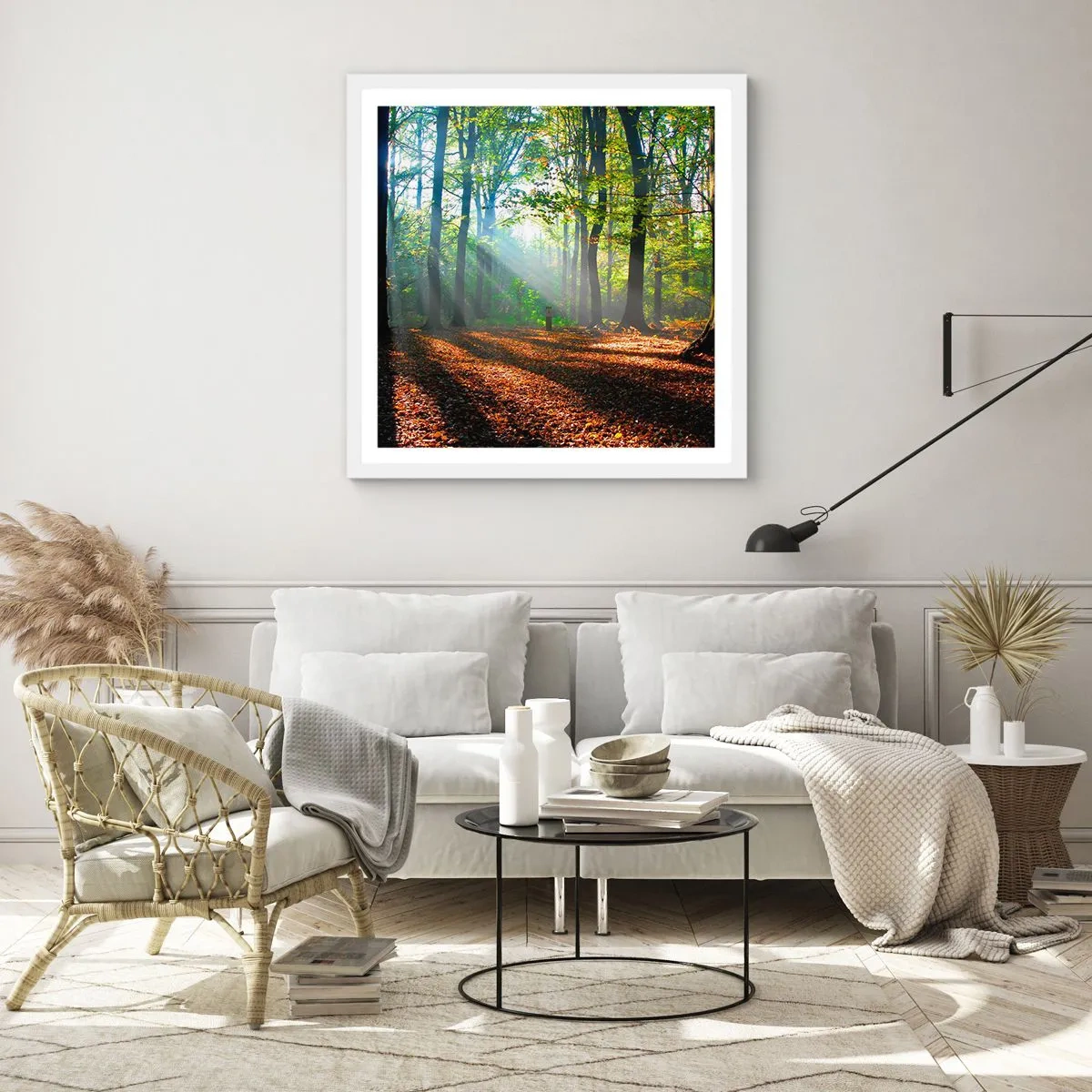 Plakat w białej ramie - Blaski i cienie - 40x40 cm