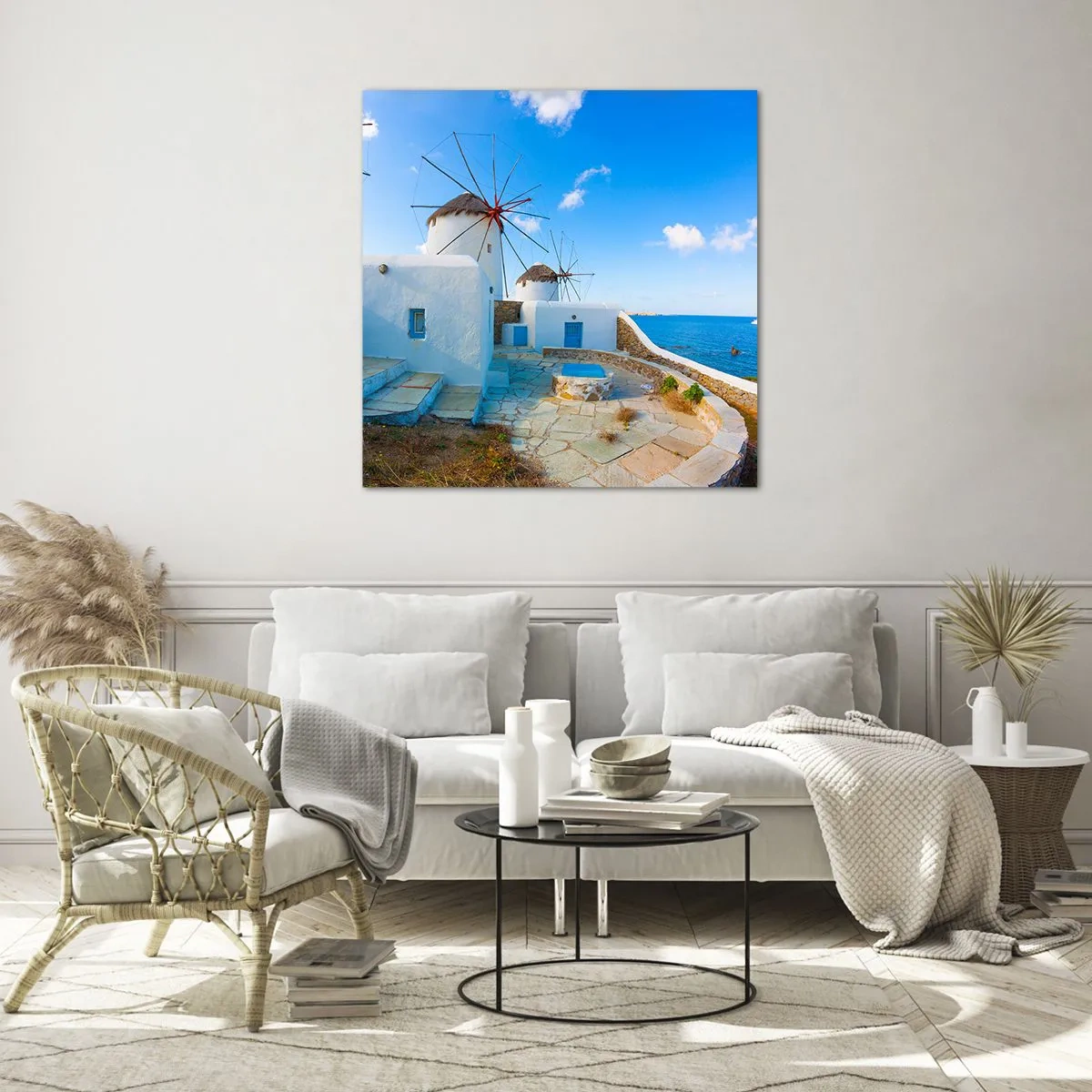 Obraz na szkle - Błękitny wiatr od morza - 50x50 cm