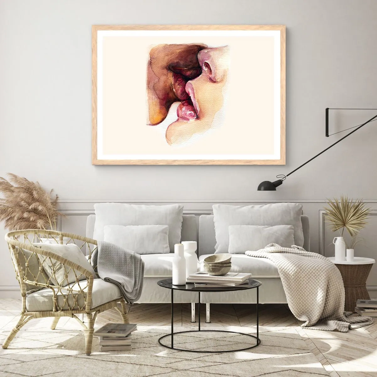 Plakat w ramie jasny dąb - Jak noc i dzień, ziemia i niebo - 91x61 cm