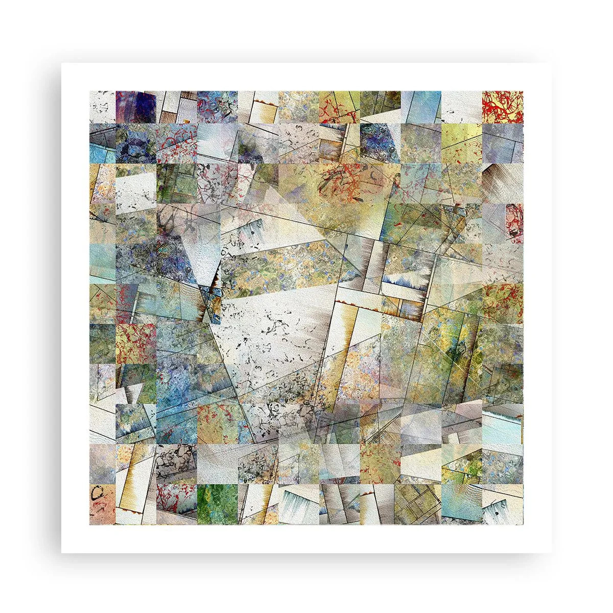 Plakat - Geometryczne przetasowanie - 60x60 cm
