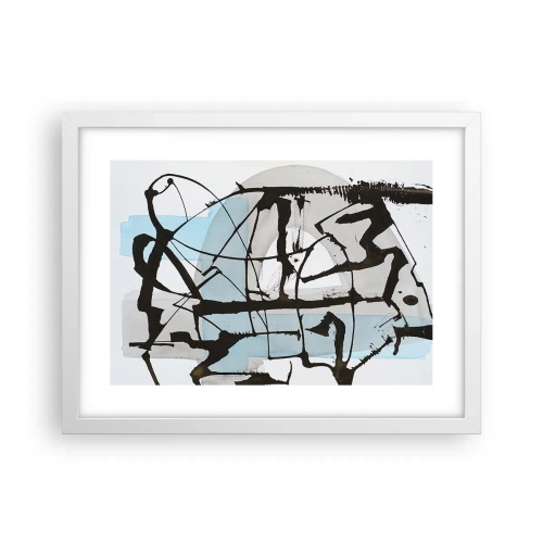 Plakat w białej ramie - Mimo wszystko błękitny - 40x30 cm