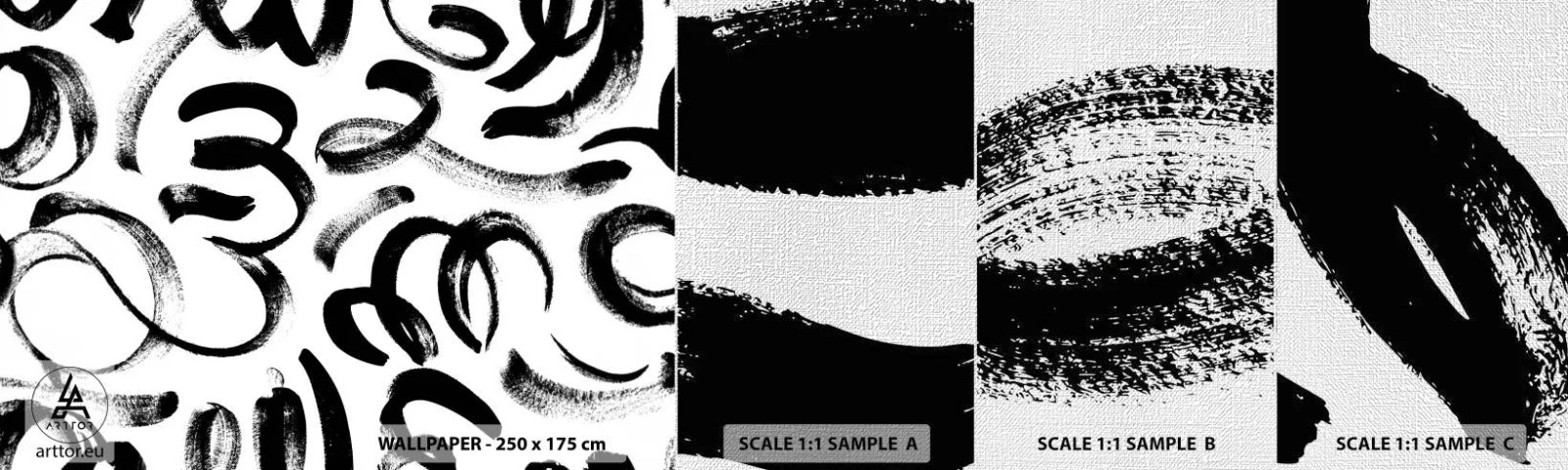 Fototapeta Próbka Premium Canvas - Czarno na białym - Sztuka Nowoczesna, Nowoczesność, Wzory - 100x30 cm