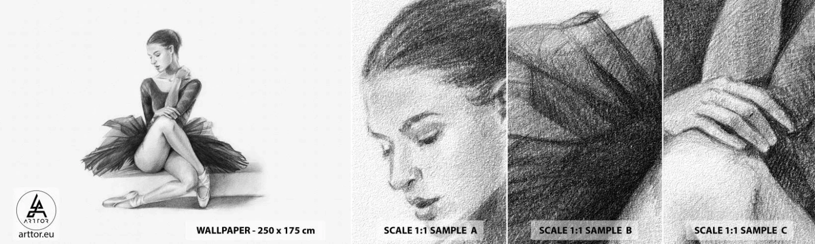 Fototapeta Próbka Samoprzylepna Deluxe Sticker - Zaczarowana tańcem - Baletnica, Taniec, Balet - 100x30 cm