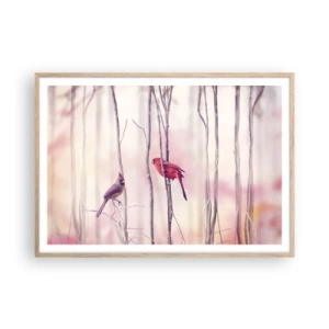 Plakat w ramie jasny dąb - Opowieść różowego lasu - 100x70 cm