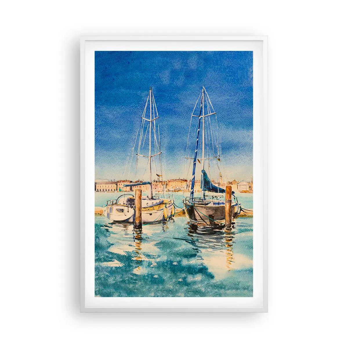 Plakat w białej ramie - Słoneczna laguna - 61x91 cm