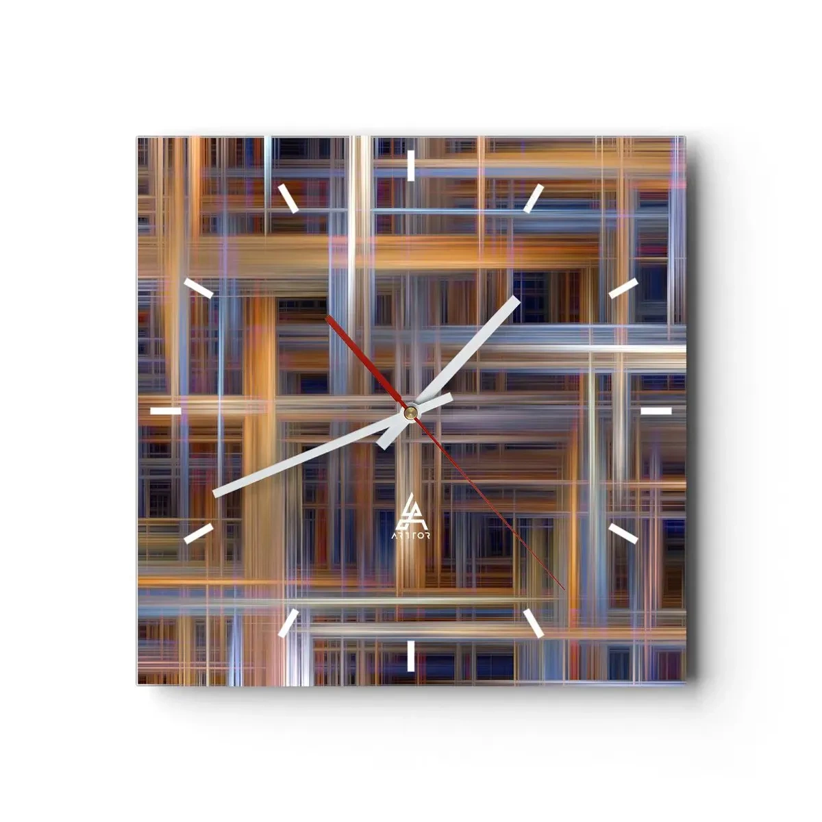 Zegar ścienny - Abstrakcyjne wzory geometryczne w pastelowych barwach - 30x30cm - Utkane ze światła - Nowoczesna dekoracja ścienna do salonu i sypialni ARTTOR