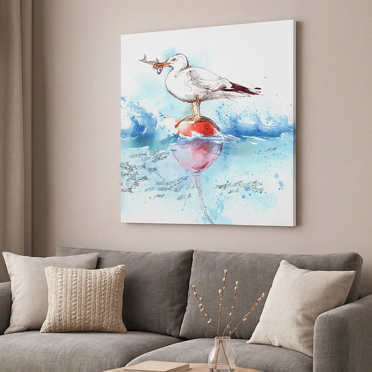 Obraz na płótnie - Udany połów - 30x30 cm