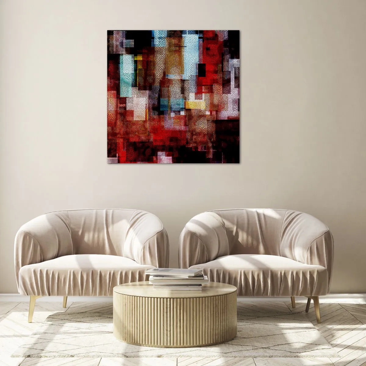 Obraz na szkle - Pomieszanie z poplątaniem - 70x70 cm
