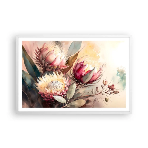 Plakat w białej ramie - Z profilu i en face - 91x61 cm
