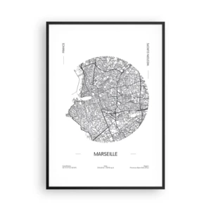 Plakat w czarnej ramie - Anatomia Marsylii - 70x100 cm