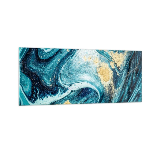 Obraz na szkle - Błekitny wir - 100x40 cm
