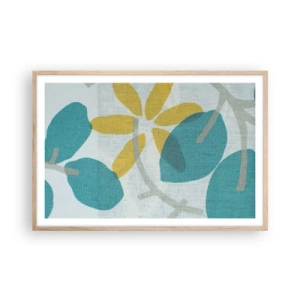 Plakat w ramie jasny dąb - Wśród lazurowych liści - 91x61 cm