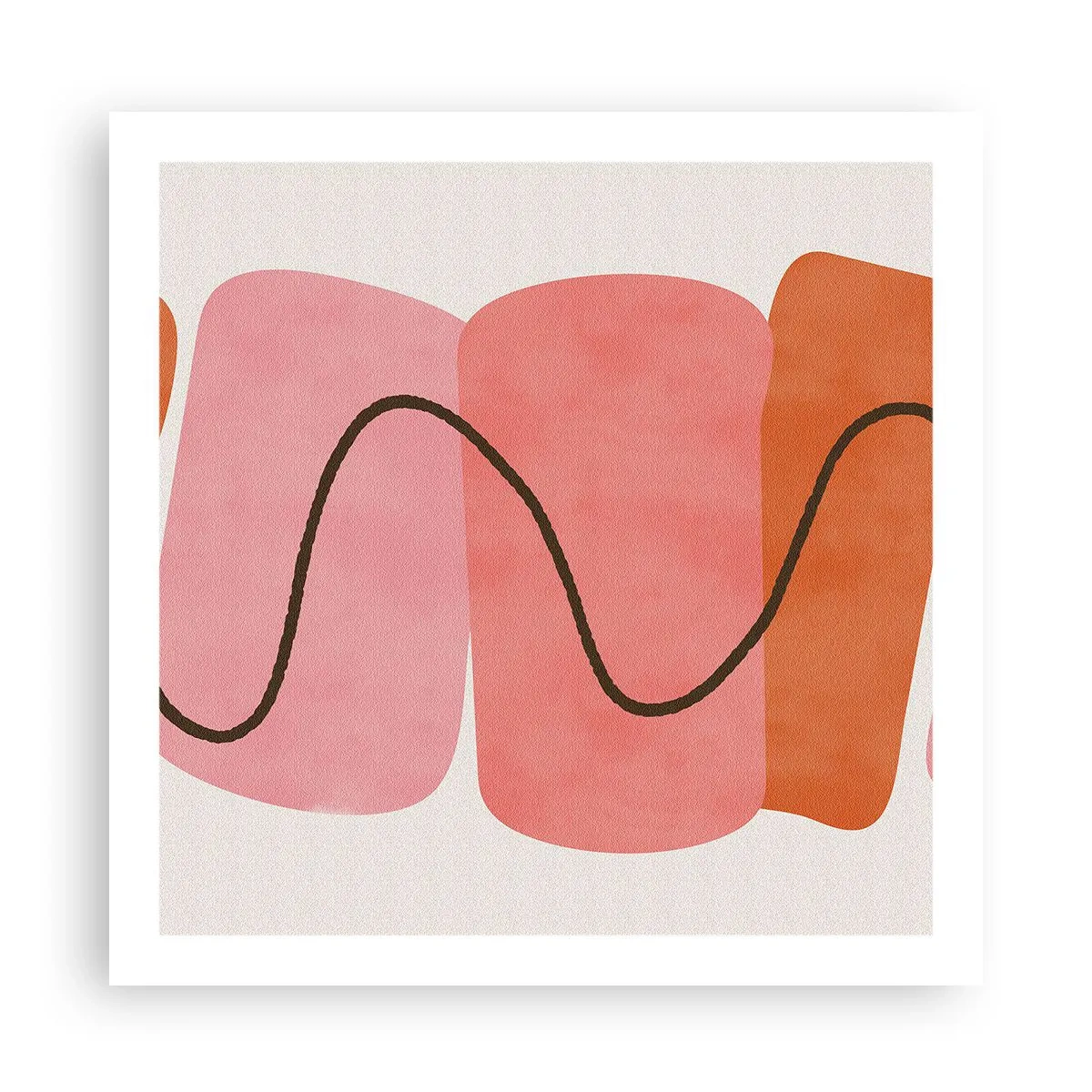 Plakat - łagodny ruch form - 60x60 cm