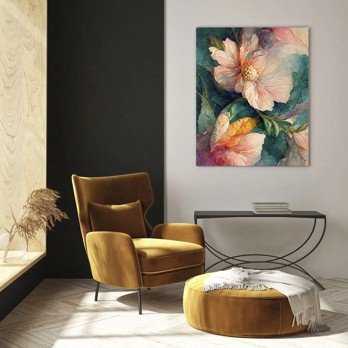 Obraz na szkle - Delikatne kwiaty w pastelowych barwach - 70x100cm - Sama subtelność - Nowoczesna dekoracja ścienna do salonu i sypialni ARTTOR