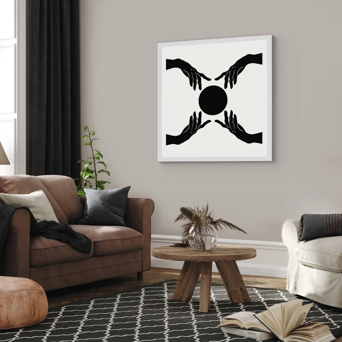 Plakat w białej ramie - Tajemny znak - 30x30 cm