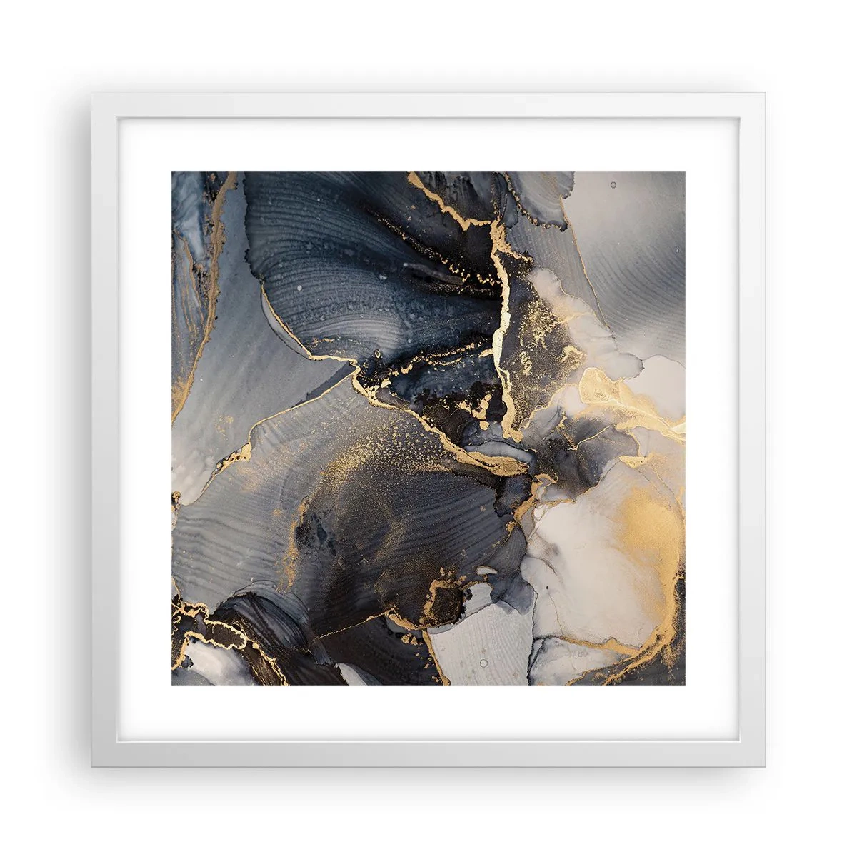 Plakat w białej ramie - Życie kamienia - 40x40 cm