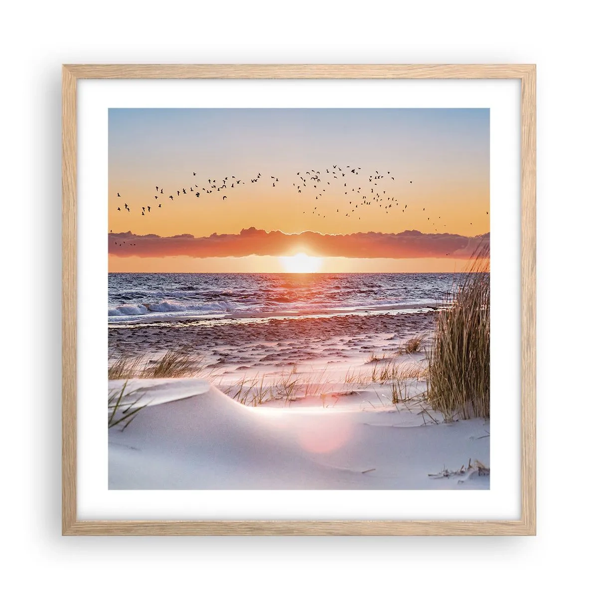 Plakat w ramie jasny dąb - Pejzaż horyzontalny - 50x50 cm