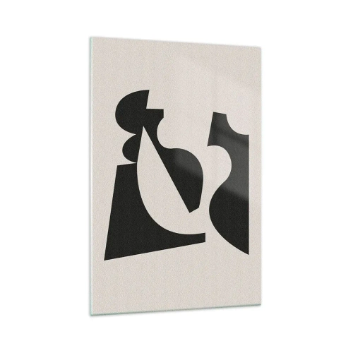 Obraz na szkle - Abstrakcyjna kompozycja geometryczna w czerni i bieli - 70x100cm - Do samodzielnego składania - Nowoczesna dekoracja ścienna do salonu i sypialni ARTTOR