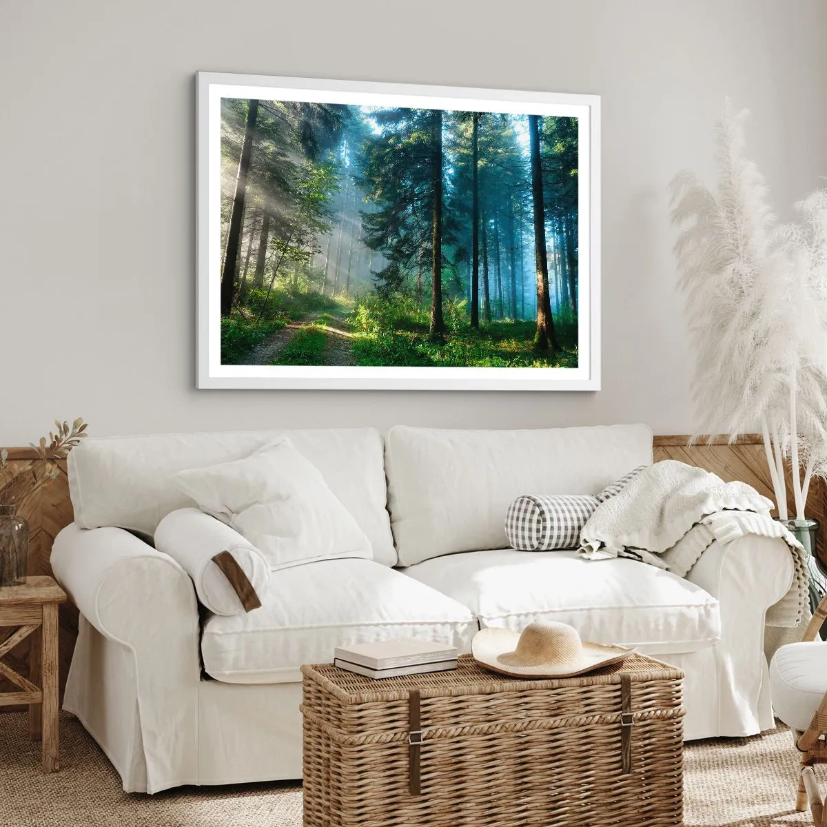 Plakat w białej ramie - Rozpromieniony o poranku - 50x40 cm