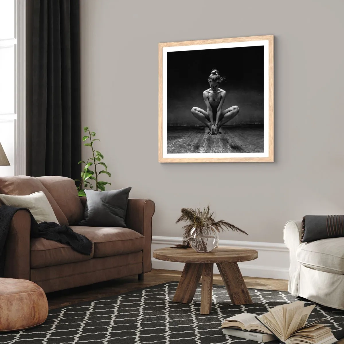 Plakat w ramie jasny dąb - Skupienie tanecznej energii - 40x40 cm