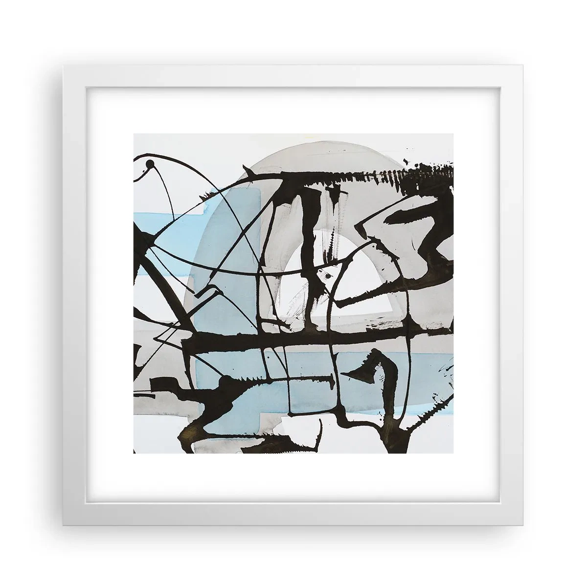 Plakat w białej ramie - Mimo wszystko błękitny - 30x30 cm