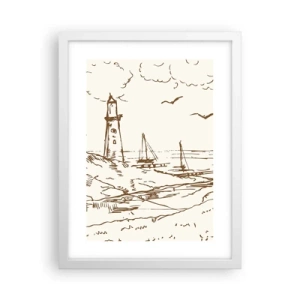 Plakat w białej ramie - Zarys wspomnienia lata - 30x40 cm