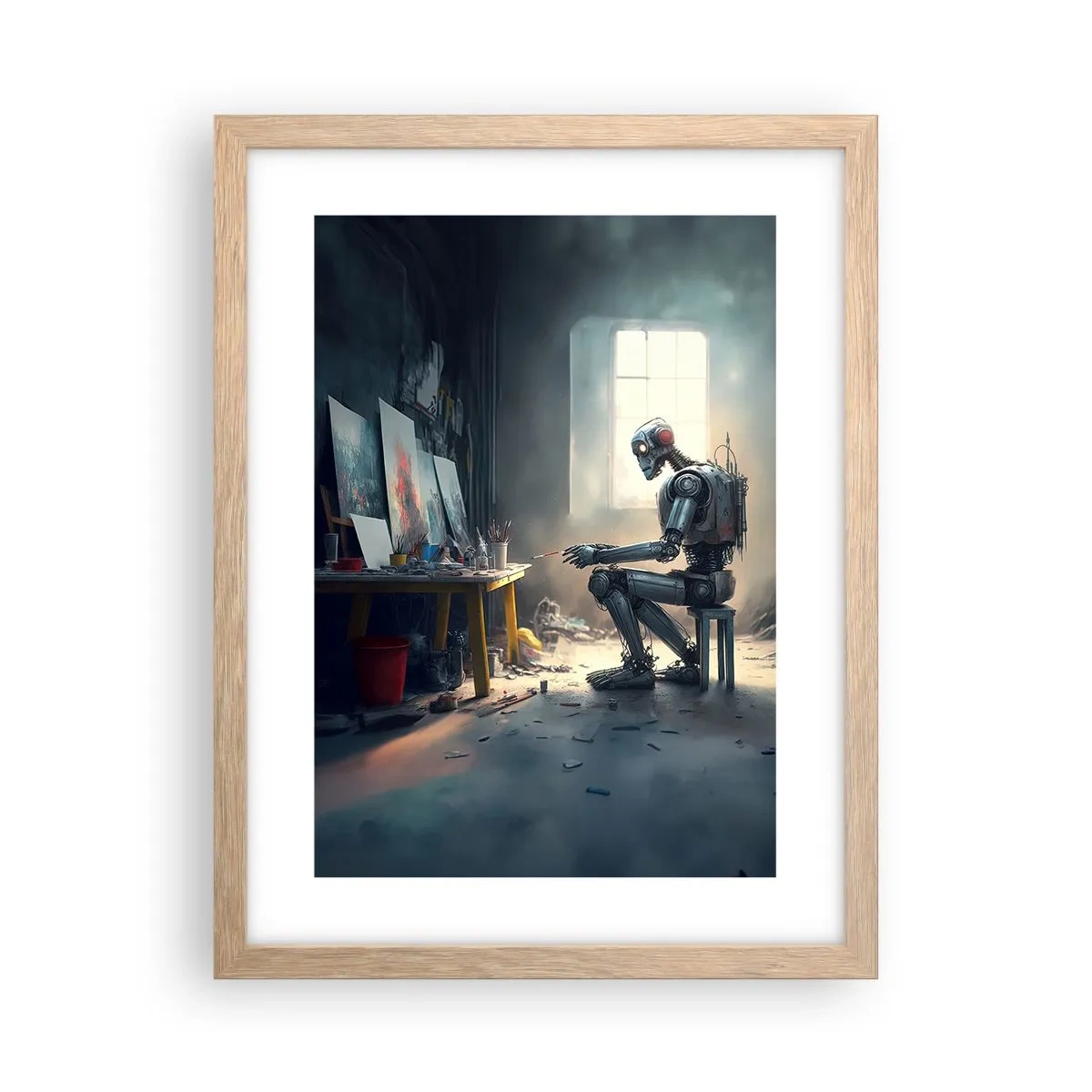 Plakat w ramie jasny dąb - Akt kreacji - 30x40 cm