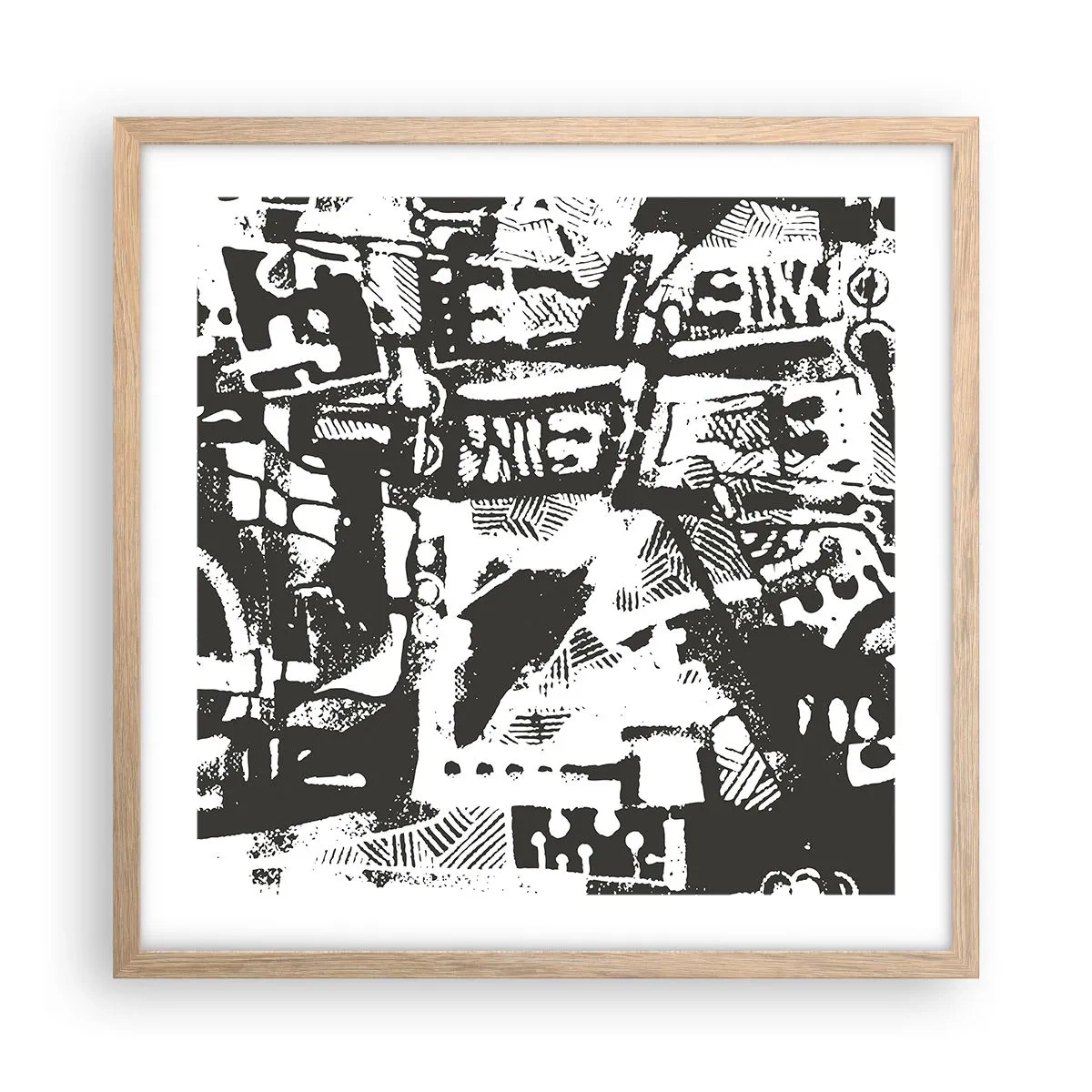 Plakat w ramie jasny dąb - Porządek czy chaos? - 50x50 cm