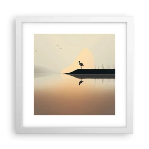 Plakat w białej ramie - Pan na jeziorze - 30x30 cm
