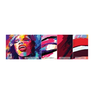 Fototapeta Próbka Samoprzylepna Deluxe Sticker - Wyśpiewać całe życie - Piosenkarka, Abstrakcja, Portret Kobiety - 100x30 cm