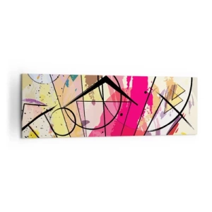 Obraz na płótnie - Abstrakcja z liniami i geometrycznymi kształtami - 160x50cm - Eksplozja - Nowoczesna dekoracja ścienna do salonu i sypialni ARTTOR