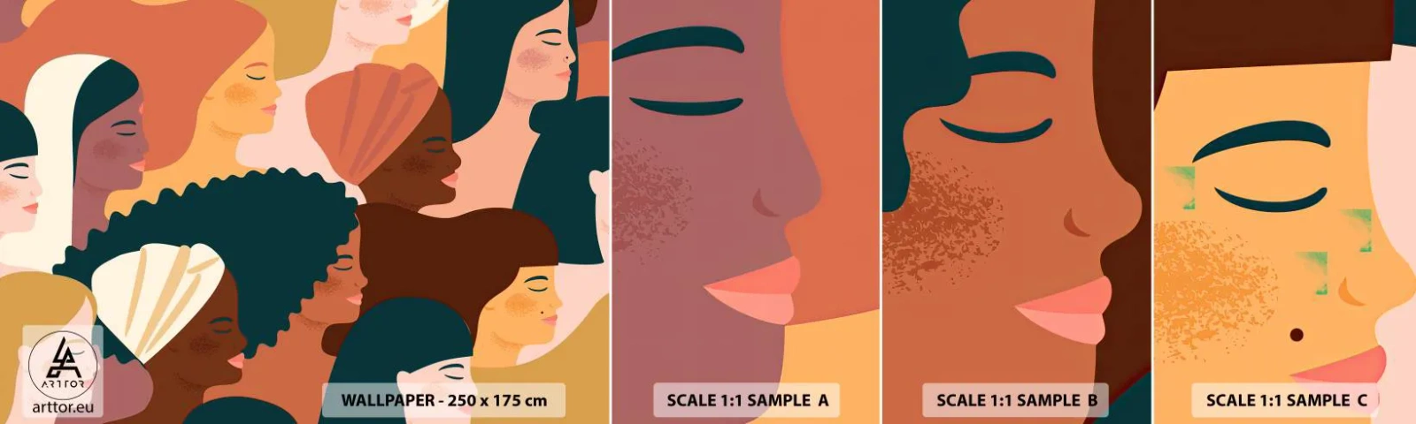 Fototapeta Próbka Samoprzylepna Deluxe Sticker - Tylko kobiecość - Kobieta, Nowoczesna Sztuka, Afryka - 100x30 cm