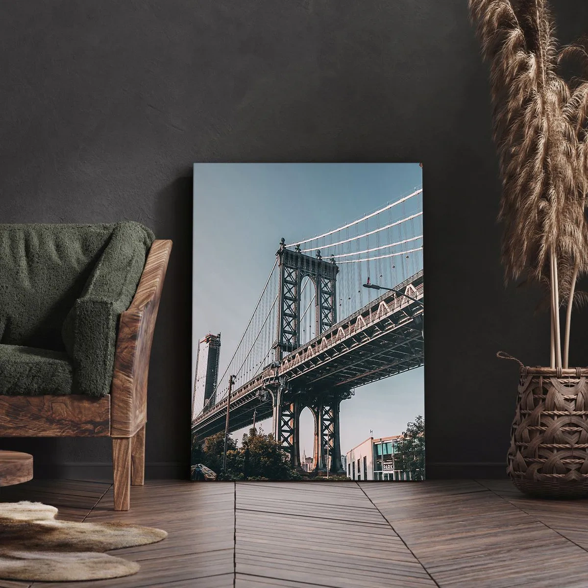 Obraz na płótnie - Nad falami miasta - 55x100 cm