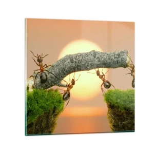 Obraz na szkle - Radosna, wspólna praca - 70x70 cm