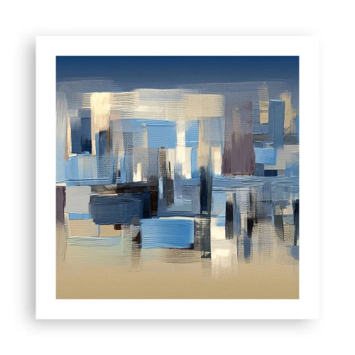 Plakat - Błękitna konstrukcja - 50x50 cm