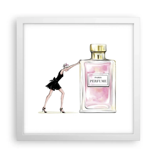 Plakat w białej ramie - Esencja kobiecości - 30x30 cm