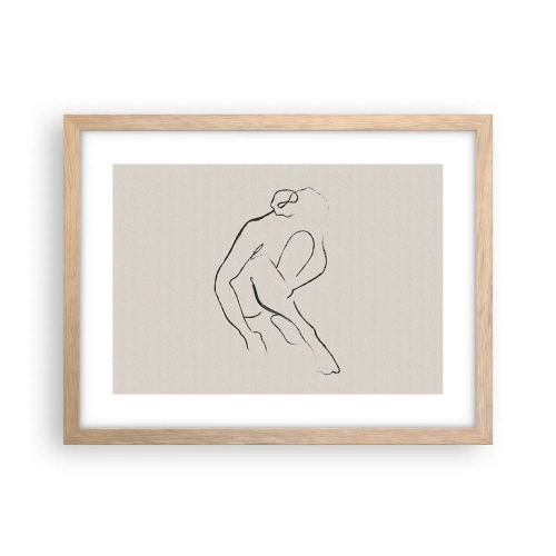 Plakat w ramie jasny dąb - Szkic intymny - 40x30 cm