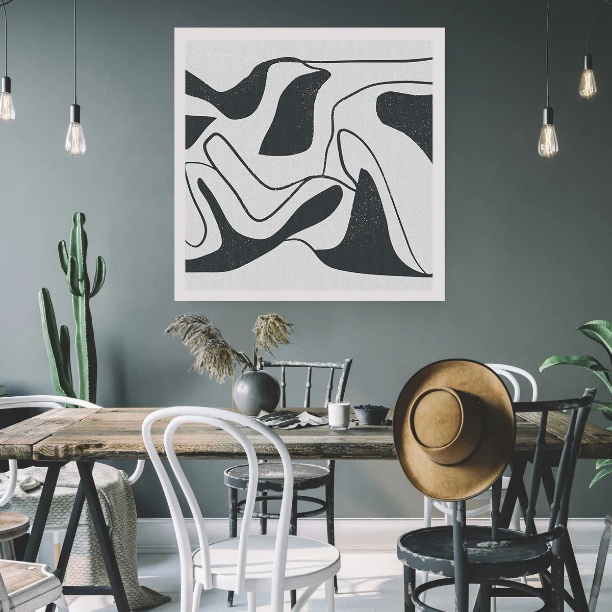 Plakat - Abstrakcyjna zabawa w labiryncie - 50x50 cm