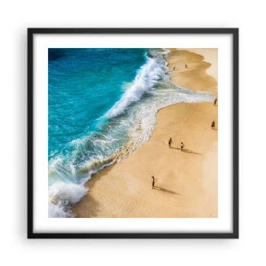 Plakat w czarnej ramie - A potem słońce, plaża… - 50x50 cm