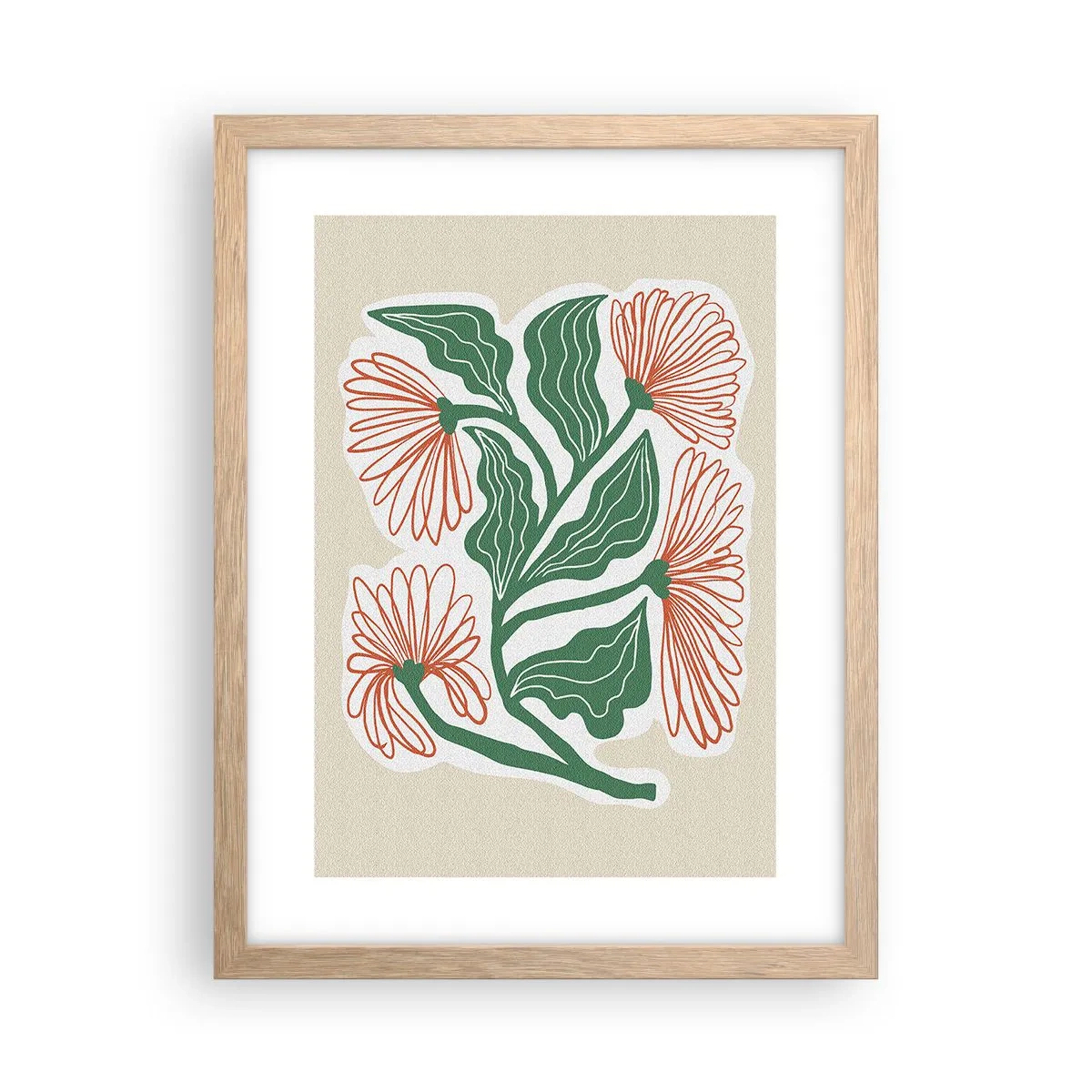 Plakat w ramie jasny dąb - Ludowe i nowoczesne - 30x40 cm