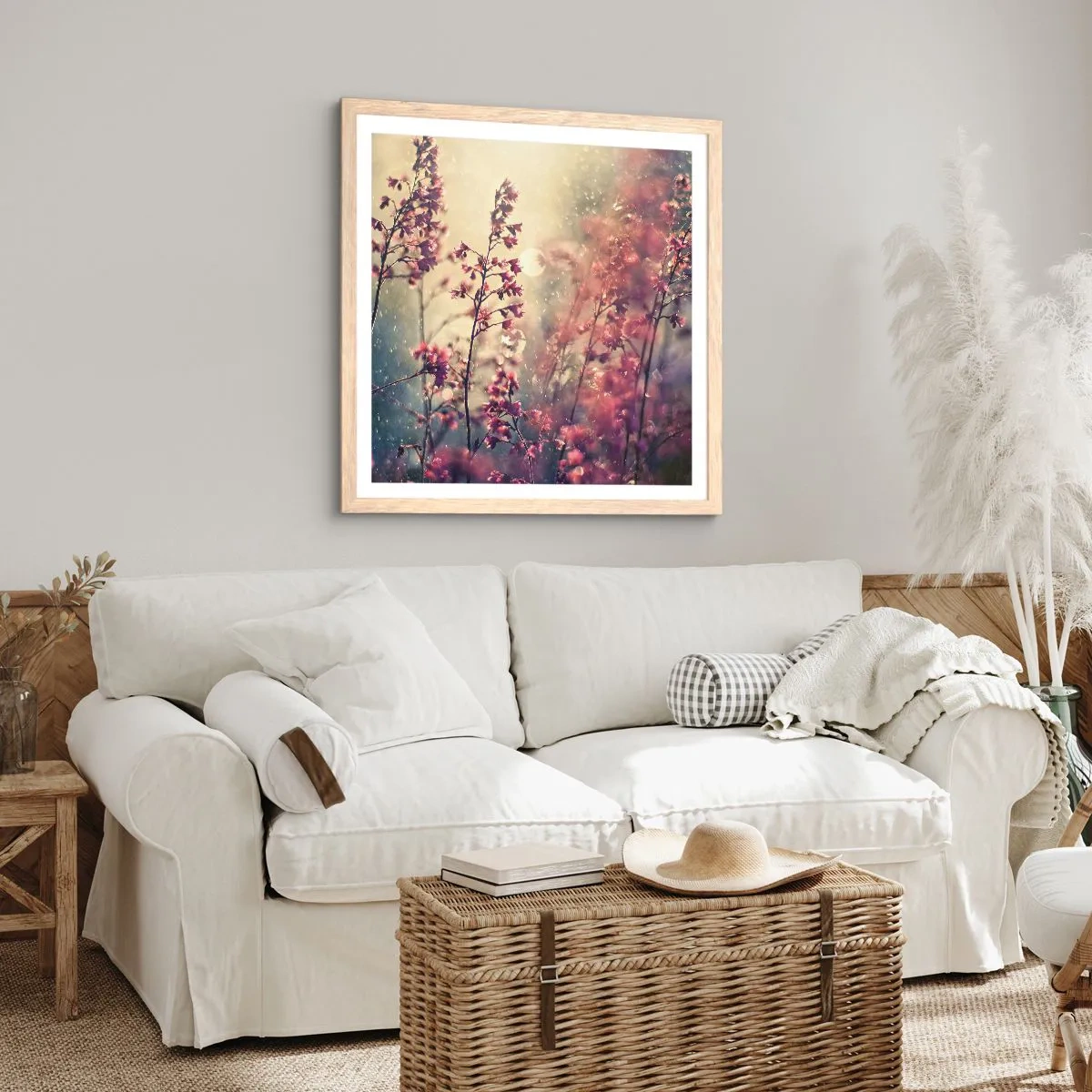 Plakat w ramie jasny dąb - Tajemniczy ogród - 60x60 cm