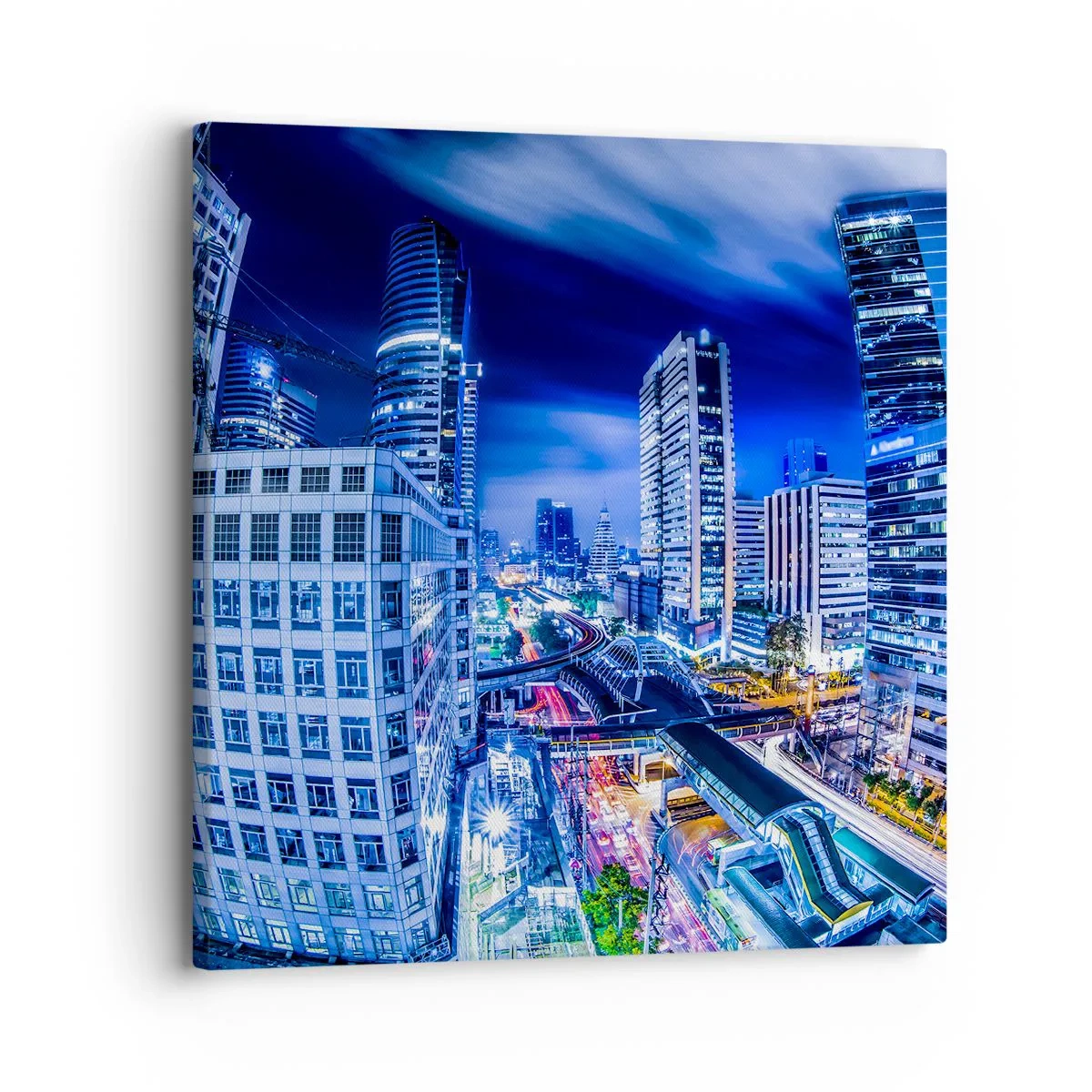 Obraz na płótnie - Rytmy nocnego miasta - 30x30 cm