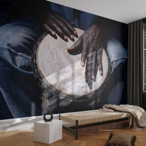 Fototapeta na wymiar Premium Sand - Żyj w swoim rytmie - Bęben, Muzyka, Afryka